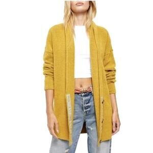 Free People Eucalyptus Knit Cardigan Sweater in Moss Womens M Oversized Boho